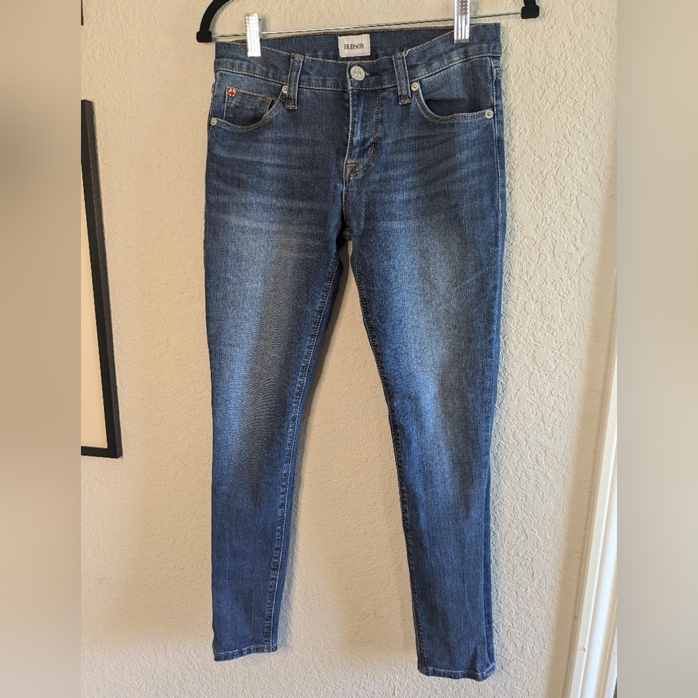 Hudson Natalie Mid Rise Super Skinny Demin Jeans Size 25 Medium Wash Premium